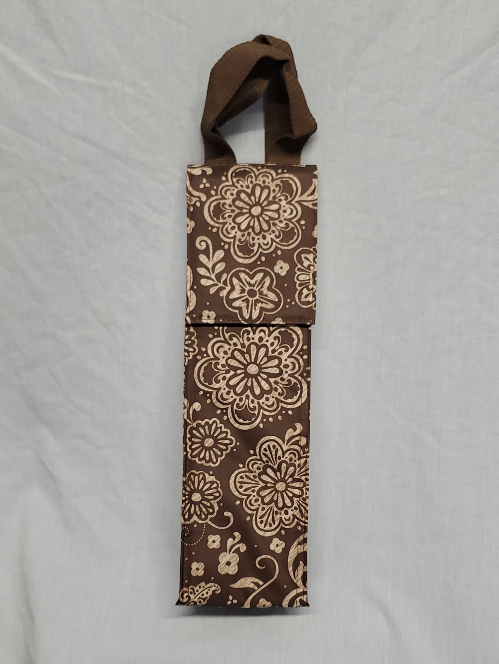 thirty-one Brown and Cream Floral Thermal Wine Bag